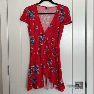 H&M: Red Flounced Wrap Dress